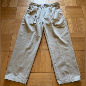 Polo by Ralph Lauren Stone Beige Pleated Chino Trousers Wide Leg